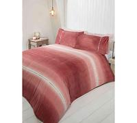 Rapport Diamante Ombre Teddy Fur Blush Double Duvet Cover Bedding Bed Set