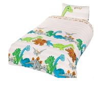 Rapport Dinosaur Duvet Cover Set in White | Size: Single Rapport White Single