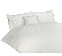 Rapport Duvet Quilt Cover Set Bedding Raised Rose & Ribbon Polycotton, Cotton and Polyester