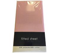 Rapport Easycare Non-Iron Fitted Sheet, Polyester-Cotton, Pink, King, 198 x 152 x 1 cm