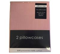Rapport Easycare Non-Iron Housewife Pillowcase Pair, Polyester-Cotton, Pink, Twin, 75 x 50 x 1 cm