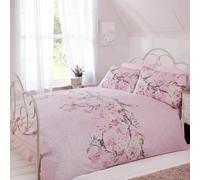 Rapport - Eloise Floral Flowers Duvet Quilt Cover Bedding Ser - BLUE GREY PINK