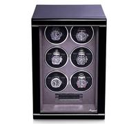 Rapport Formula Six Watch Winder - Automatic 6 Watch Display Storage Box, Lockable Watch Winders, Rotation System Wristwatch Storage Box, Touch Screen LCD Display Case for Watches, Black