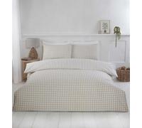 Rapport Gingham Natural Duvet Cover Set Single Bedding Set