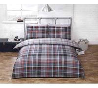 Rapport Hamilton Check Duvet Set Grey, King (Reversible)