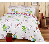 Rapport Happy Llamas Reversible Duvet Set, Polyester-Cotton, Multi-Colour, King