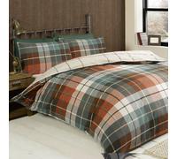 Rapport Home 100% Brushed Cotton King Duvet Cover Set - Cosy Soft Terracotta Be