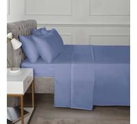 TH Percale Flat Sheet Rapport Home Blue King