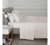Rapport Home 16" Deep Flat Sheet 180TC Percale Sheet (Cream, King)