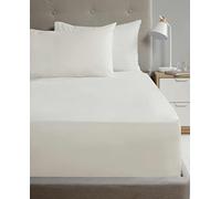 Rapport Home 16" Deep Flat Sheet 180TC Percale Sheet (Cream, Super King)
