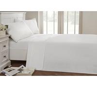 Rapport Home 16" Deep Flat Sheet 180TC Percale Sheet (White, Single)