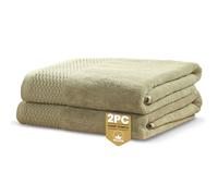 Rapport Home 2-Pack Eden Weave Hand Towels | 50x85cm 100% Cotton 500GSM | Absorbent & Soft Bathroom Towel Set | Oeko-Tex Certified | Olive