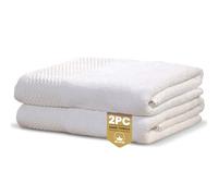 Rapport Home 2-Pack Eden Weave Hand Towels | 50x85cm 100% Cotton 500GSM | Absorbent & Soft Bathroom Towel Set | Oeko-Tex Certified | White