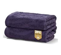 Rapport Home 2-Pack Safari Hand Towels | Damson | 50x85cm 100% Cotton 500GSM | Absorbent & Soft Bathroom Towel Set | Oeko-Tex Certified