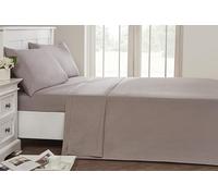 Rapport Home 56 Pick Flat Sheet, Polycotton, Grey, Single