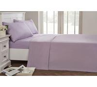 Rapport Home 56 Pick Flat Sheet, Polycotton, Lilac, Double
