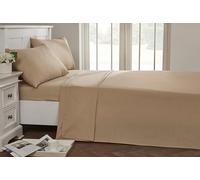 Rapport Home 56 Pick Flat Sheet, Polycotton, Natural, Double