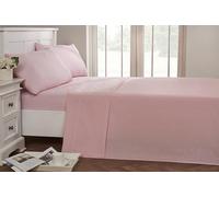 Rapport Home 56 Pick Flat Sheet, Polycotton, Pink, King