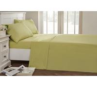 Rapport Home 56 Pick Flat Sheet, Polycotton, Pistachio, Single