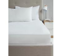 Rapport Easycare Non-Iron Fitted Sheet, Polyester-Cotton, White, Single, 190 x 92 x 1 cm