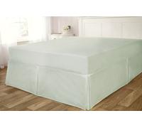 Rapport Home 56P Polycotton Fitted Valanced in Light Green | Size: Single Rapport Home Light Green Single
