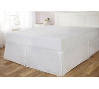 Rapport Home 56P Polycotton Fitted Valanced in White | Size: King Rapport Home White King