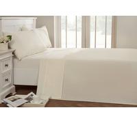 Rapport Home 56P Polycotton Housewife Pillowcase Pair (75 x 50 cm) in Cream | Size: Standard Pillow Case Rapport Home Cream Standard Pillow Case