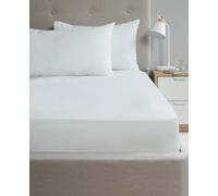 Rapport Home 56 Pick Flat Sheet, Polycotton, White, Double