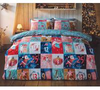 Rapport Home Christmas Advent Calendar Double Reversible Microfibre Duvet Cover Set - Xmas Double Multicoloured Bedding Set