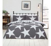 Rapport Home All Stars Polycotton Reversible Duvet Set with Pillowcase in Grey | Size: King Rapport Home Grey King