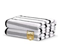 Rapport Home Amalfi Hand Towels 2 Pack | Black | 50x85cm | Luxurious 500GSM 100% Cotton | Oeko-Tex Certified Absorbent & Soft Bathroom Towel Set