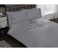 Rapport Home Amelie Duvet Set, SuperKing-Grey, Polyester-Cotton, Super-King