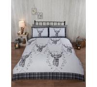 Rapport Home Angus Stag Brushed Cotton Bedding Set in Grey | Size: Double Rapport Home Grey Double