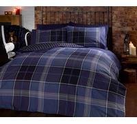 Rapport Home Argyle Design Tartan Polyester Duvet Set With Pillowcase in Blue | Size: Single Rapport Home Blue Single