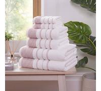 Rapport Home Azure Edge 6 Piece Pure Cotton Towel Bale Set, Soft & Absorbent in Pink Rapport Home Pink
