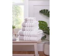Rapport Home Azure Edge Towels 6 Piece Pure Cotton Bale Set in Natural White Rapport Home Natural White