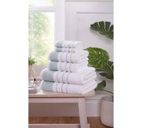 Rapport Home Azure Edge Towels 6 Piece Pure Cotton Bale Set in White Rapport Home White