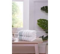 Rapport Home Azure Edge Towels Cotton in White Rapport Home White
