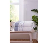 Rapport Home Azure Edge Towels Cotton Towels in Cool White | Size: Bath Sheet Rapport Home Cool White Bath Sheet