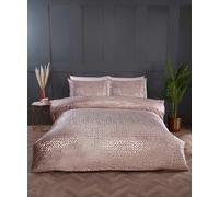 Rapport Home Bellagio Embellished Polycotton Duvet Cover Set With Pillowcase in Dusty Pink | Size: Single Rapport Home Dusty Pink Single