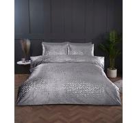 Rapport Home Bellagio Embellished Polycotton Duvet Cover Set With Pillowcase in Silver | Size: Super King Rapport Home Silver Super King