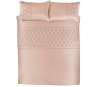 Rapport Home Belle Maison Monaco Blush Sequined Diamond Geometric Single Duvet Cover Set Bedding Set, Pink