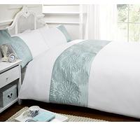 Rapport Home Blue and White Superking Diamante Embellished Duvet Cover Set