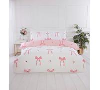 Rapport Home Bows Microfibre Duvet Cover Set With Pillowcase