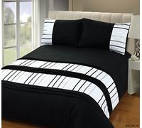 Rapport Home Brooklyn Duvet Set, Single-Black, Polyester-Cotton