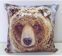 Rapport Home Brown Bear Grizzly Cushion Cover Square Scatter Cushion Cover Animal