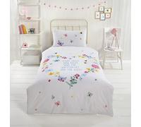 Rapport Home Butterflies Duvet Cover Set - Reversible Floral Bedding Single Quilt Cover Set