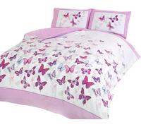 Rapport Home Butterfly Duvet Cover & 2 Pillowcases Set, Reversible, Pink