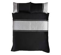 Rapport Home Capri Silver Velvet Duvet Cover Set - Double Size (200x200cm) with 2 Pillowcases (50x75cm) - Luxurious Soft Bedding for Elegant Bedroom Decor