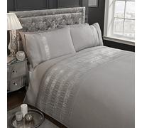 Rapport Home Carly Duvet Set, SuperKing-Grey, Polyester-Cotton, Super-King